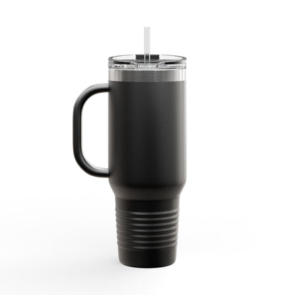 40oz Insulated Travel Mug — Retro 'Bro Revival' Logo Stainless Tumbler with Handle